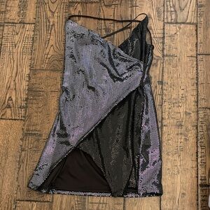 Black and Silver Sequin cocktail dress